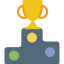 Podium and trophy icon